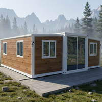 Maison préfabriquée modulaire extensible à double aile, cabane mobile de glamping pour hôtel de villégiature