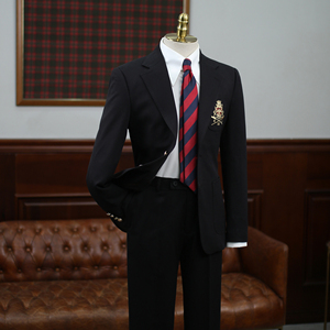 Blazer <span class=keywords><strong>Azul</strong></span> <span class=keywords><strong>Marino</strong></span> de Lujo Isirhonour para <span class=keywords><strong>Hombre</strong></span>, Corte Entallado, Botones Metálicos, Solapa Puntiaguda, Bolsillos con Parche, Estilo Preppy, Estética Old Money - Product Image 3