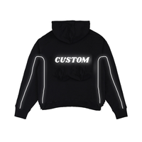 Sweat-shirt imprimé gothique de haute qualité, nouveau style streetwear, col à capuche réfléchissant avec fermeture éclair, fabricant de sweat-shirts personnalisés en gros