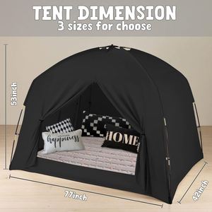 Tente de jeu portable pour enfants, 100% respirante et 93% occultante, pour le sol ou pour lit double, queen ou king size - Product Image 4