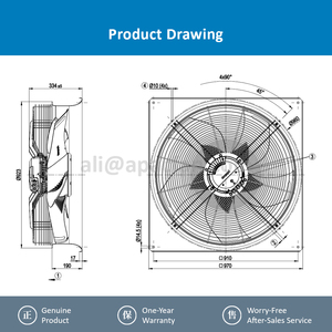 พัดลมระบายความร้อนแผงไฟฟ้า ebmpapst W3G800-KS39-03/F01 ระบบ HVAC พัดลม AC แบบใบพัดแกน สำหรับคอนเดนเซอร์ - Product Image 4
