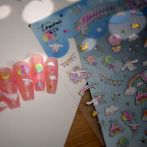 Cross-Border <span class=keywords><strong>Sanrio</strong></span> Tomoni 3D French Nail Art Stickers Thin Tough Plastic Genuine Joint San Series 006 Big-Eared Dog Xina Design - Product Image 5