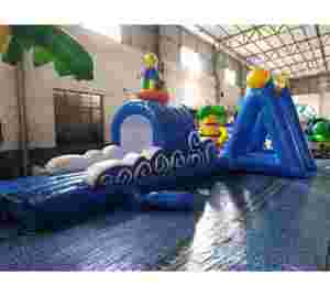 Parc aquatique gonflable commercial, parcours d'obstacles, matériau PVC de qualité commerciale, utilisation intérieure/extérieure, piscine, marque Minye, CE - Product Image 1