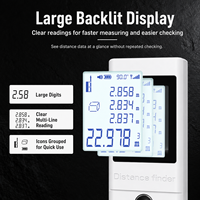 Télémètre laser portable 120M rechargeable par USB ±2mm IP54 avec diffusion vocale et écran LCD rétroéclairé pour la construction