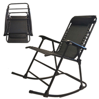 Fauteuil à bascule pliable zéro gravité avec tissu respirant et appui-tête, chaise longue de loisirs pour l'extérieur et la maison