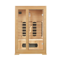 Sauna infrarouge lointain à spectre complet, faible EMF, en bois massif de pruche, pour 1 personne, adapté aux villas et appartements modernes, avec poêle et vapeur sèche