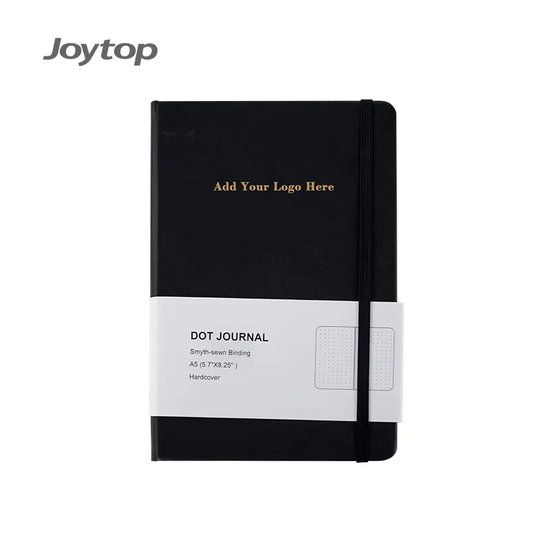 Joytop 0101 Notebook kulit Pu dengan Logo kustom Elastic A5 pu Notebook dapat disesuaikan buku percetakan susu