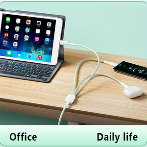 Kabel USB 1.2M tenun warna kristal es 3 in 1 66W pengisian daya cepat kualitas tinggi berlaku untuk semua jenis ponsel - Product Image 6