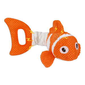 Vente en gros de jouets à mâcher en peluche sonores interactifs résistants aux morsures et soulageant les dents pour chiens d'extérieur de petite à moyenne taille - Product Image 1