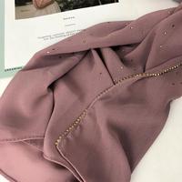 Usine Haut De gamme Strass En Mousseline De Soie Perlée Hijab Musulman Lady Turque Femmes Écharpe