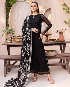 Nuevo Foux Georgette Boring Work Indian Dress Set Top-Pant y Duppata Listo para usar Estilo paquistaní Salwar Kameez - Product Image 1
