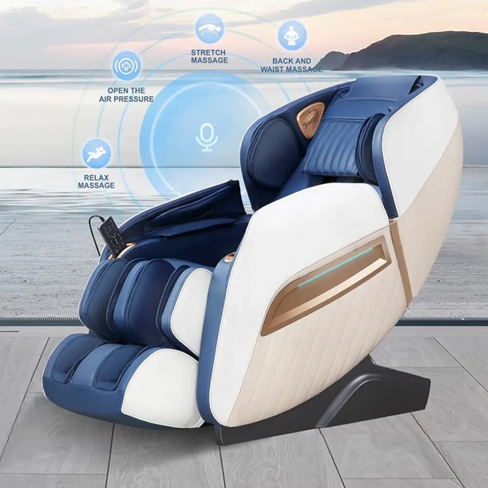 Ev lüks tam vücut elektrikli AI akıllı ısı Recliner tay streç 3D Robot el SL parça sıfır yerçekimi Shiatsu 4D masaj koltuğu