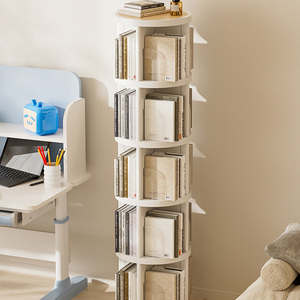 Estante de Livros Multifuncional Rotativa 360 Graus com 5 Camadas, Novo Design, Estante de Plástico para Exibição e Organização Doméstica - Product Image 4