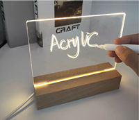 Forme cuboïde en bois de hêtre Led USB Light Base Composant léger parfait pour une utilisation à la main ou pour tenir l'acrylique Pad Wood Base USB Powered