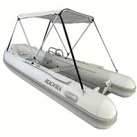 Bateau pneumatique semi-rigide (RHIB) de 4,2 m pour 7 personnes, en Hypalon Achilles, avec échelle, compartiment de rangement avant en aluminium et pare-soleil pliable, idéal pour le sport