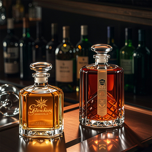 Bouteille en <span class=keywords><strong>verre</strong></span> de luxe personnalisée pour spiritueux, vin, vodka, tequila, <span class=keywords><strong>rhum</strong></span>, whisky, bouchons en caoutchouc pour sérigraphie - Product Image 6