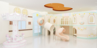Parque Infantil Interior Suave Estilo Macaron Pastel con Mini Carrusel, Torre de Juego de Múltiples Niveles para Guarderías, Boutiques y Centros Comerciales