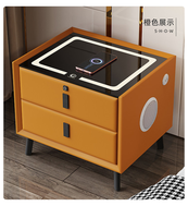 Chevet intelligent minimaliste moderne avec station de recharge sans fil, haut-parleur, verre trempé, meubles de chambre à coucher pour chambre à coucher, salon