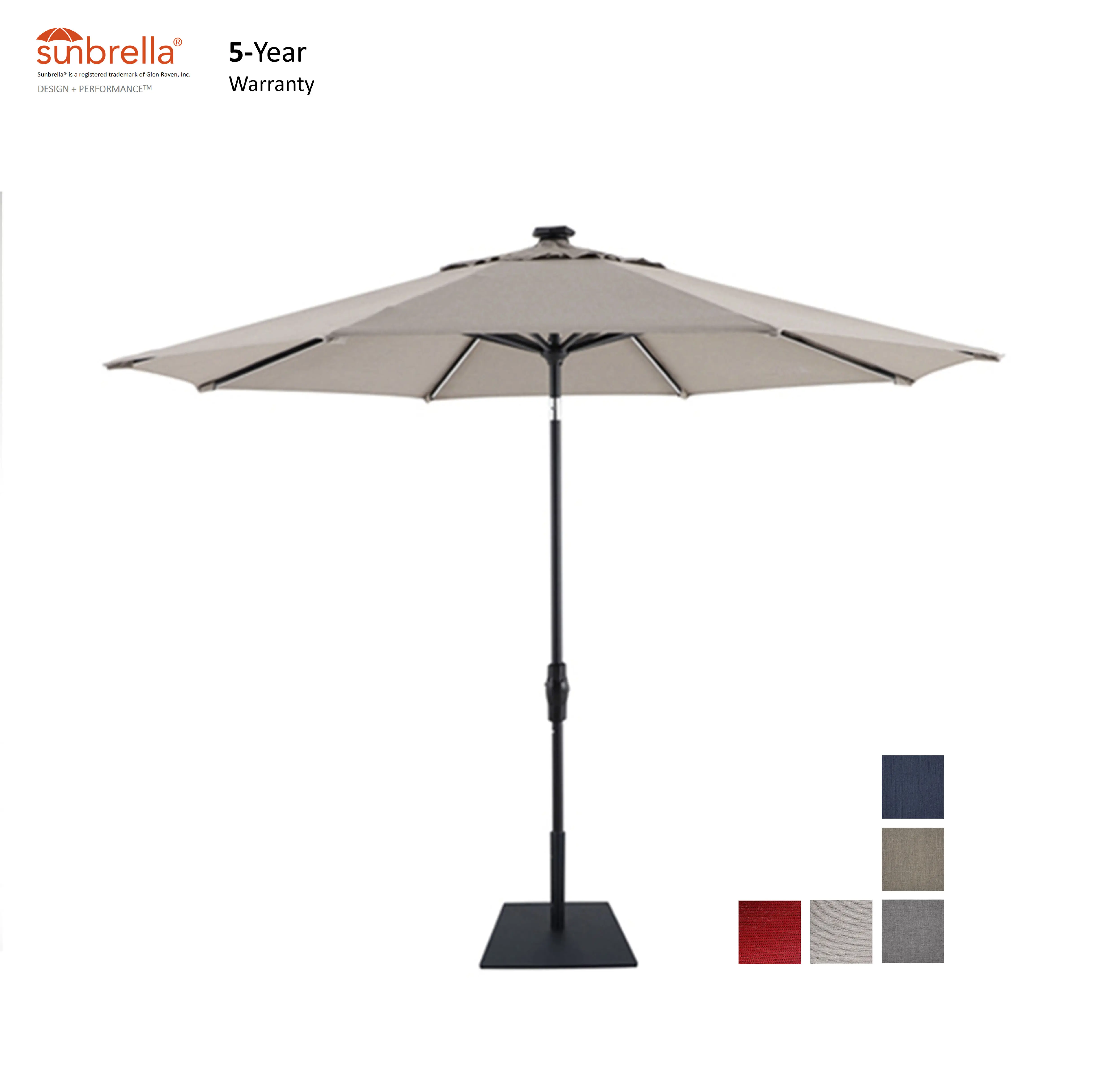 Sunbrella 10Ft Kommerzieller High End Twist-Tilt Light Luxus-Gartens chirm Sonnenschirm