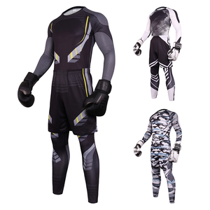 Impression personnalisée No Gi Ensemble de trois pièces Leggings de sport épais pour hommes Short en maille avec compression Ensemble de protection contre les éruptions cutanées sur mesure - Product Image 5