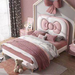 2025 New Bow Modern Comfortable Full Size Solid Wood Daybed with Cotton Upholstery for Kids Small Bedroom - Product Image 2