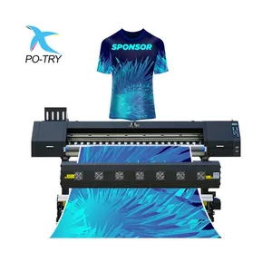 PO-TRY I3200-A1 Digital Fabric Dye Sublimation Printer Textile Printing Machine Printer Price With 3 6 8 Heads Tension Take Up S