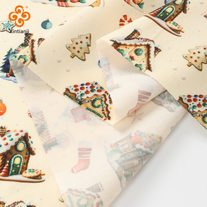 Vente en gros de nappe <span class=keywords><strong>graphique</strong></span> personnalisée par sublimation pour couture par transfert de chaleur <span class=keywords><strong>tissu</strong></span> imprimé à motif de Noël mignon de Noël - Product Image 4