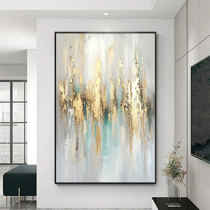 ホテルプロジェクトアートワーク ホームデコレーション モダン抽象北欧風絵画 ウォールアート キャンバス <span class=keywords><strong>3D</strong></span>金箔テクスチャ 手描き油絵 - Product Image 3