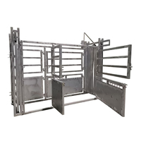 Chariot de manutention de bétail économique avec pèse-bétail et appui-tête, revêtement poudré bleu-vert pour ferme