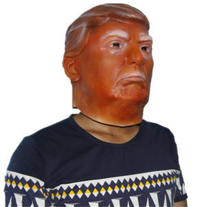 Masque intégral réaliste en latex de célébrité, cheveux bruns, texture faciale réaliste, thème drôle et amusant, pour Halloween, cosplay, fête costumée - Product Image 6