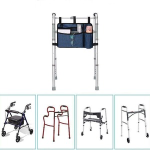 Sac de rangement OEM pour aides à la marche, bleu-gris, multi-poches, pour accessoires de déambulateur, fauteuil roulant, poussette - Product Image 3