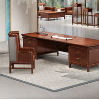 Nouveau luxe chinois finition noyer noir bureau de direction président Table président mobilier de bureau pour bureau