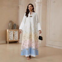 Robe de soirée jacquard brodée dégradée haut de gamme, style OEM, mode orientale arabe de Dubaï, pour femme musulmane 2026