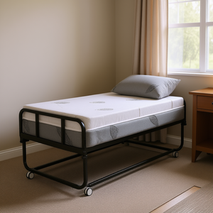 Cama Plegable con Estructura Metálica de 38 x 75 Pulgadas, Tamaño Individual, Colchón de Espuma Viscoelástica, Cama Portátil para Invitados - Product Image 2