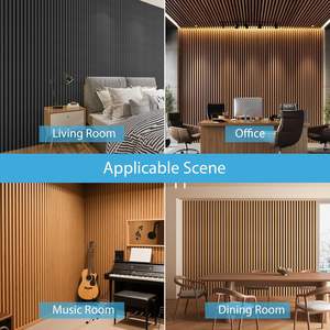 Materiales Decorativos de Insonorización, Panel de Pared de Listones de Madera, Akupanel, Panel de Pared Acústico de Madera Negra para Cine - Product Image 5
