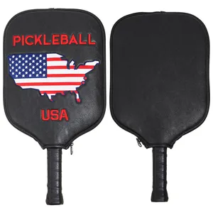 Tùy chỉnh nhãn hiệu riêng pickleball mái chèo Bìa Neoprene PU da mái chèo vợt cove pickleball bao gồm