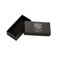 Boîtes de luxe portables en deux parties rigides, personnalisées, noir mat avec monogramme argenté, pour marques haut de gamme, vente en gros