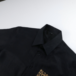 Camicie da <span class=keywords><strong>uomo</strong></span> personalizzabili con bottoni leopardati a maniche lunghe - Product Image 4