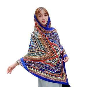 Оптовая продажа пляжный шарф 90*180 см для женщин в богемном стиле Новый Длинный летний платок с принтом шарф из муслина хлопок - Product Image 5