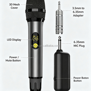 Taşınabilir 1 ila 2 UHF Kablosuz Karaoke Mikrofonu Ev Partileri/performanslar/konuşmalar/DJ/açık hava etkinlikleri için Kablosuz El Tipi Mikrofon Hoparlör - Product Image 6