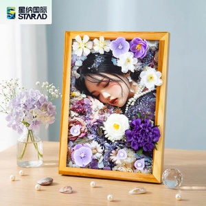 Peinture 3D au design original - Série Fleurs Épanouies, en coton fait main, encadrée, écologique, DIY, tendance, <span class=keywords><strong>art</strong></span> créatif - Product Image 4