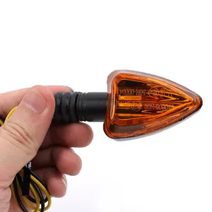 E50 Aluminium Motorfiets Richtingaanwijzer Motorcycle Knipperlichten Amber 2 Draden Driehoek Led Arrow Indicatoren