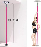 Poteau de danse en silicone rose pour la maison Plafond haut pour filer un poteau statique pour la chambre à coucher Appartement Club Matériau en acier inoxydable