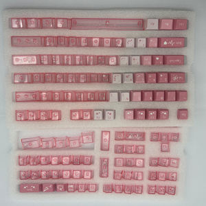 Keycaps per tastiera meccanica personalizzati rosa PBT Dye-Sub resistenti all'usura e all'olio compatibili con switch Cherry MX per AKKO - Product Image 1