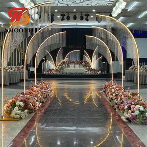 LISSE nouveauté allée mariages scène décor lueur arbre route lumières métal route plomb avec rideau en cristal - Product Image 5