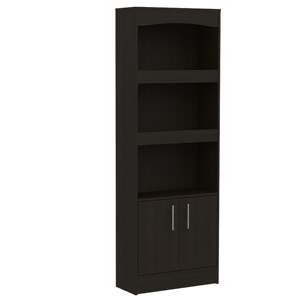 Denver <b>Rustic</b> <b>Bookshelf</b> DB Home Office Living Room Furniture with Black Wengue Finish and Metal Hardware Melamine Wood Style - Product Image 5