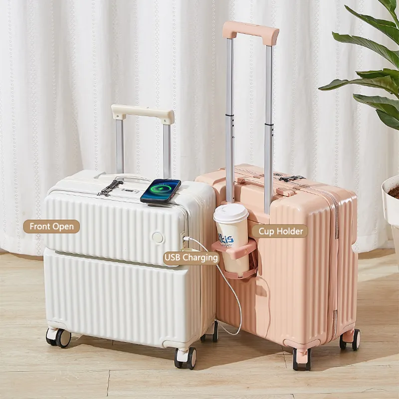 Neuer kleiner Koffer 18 Zoll leichtes Minitrolley-Gepäck universell Rad Damen Reisetaschen