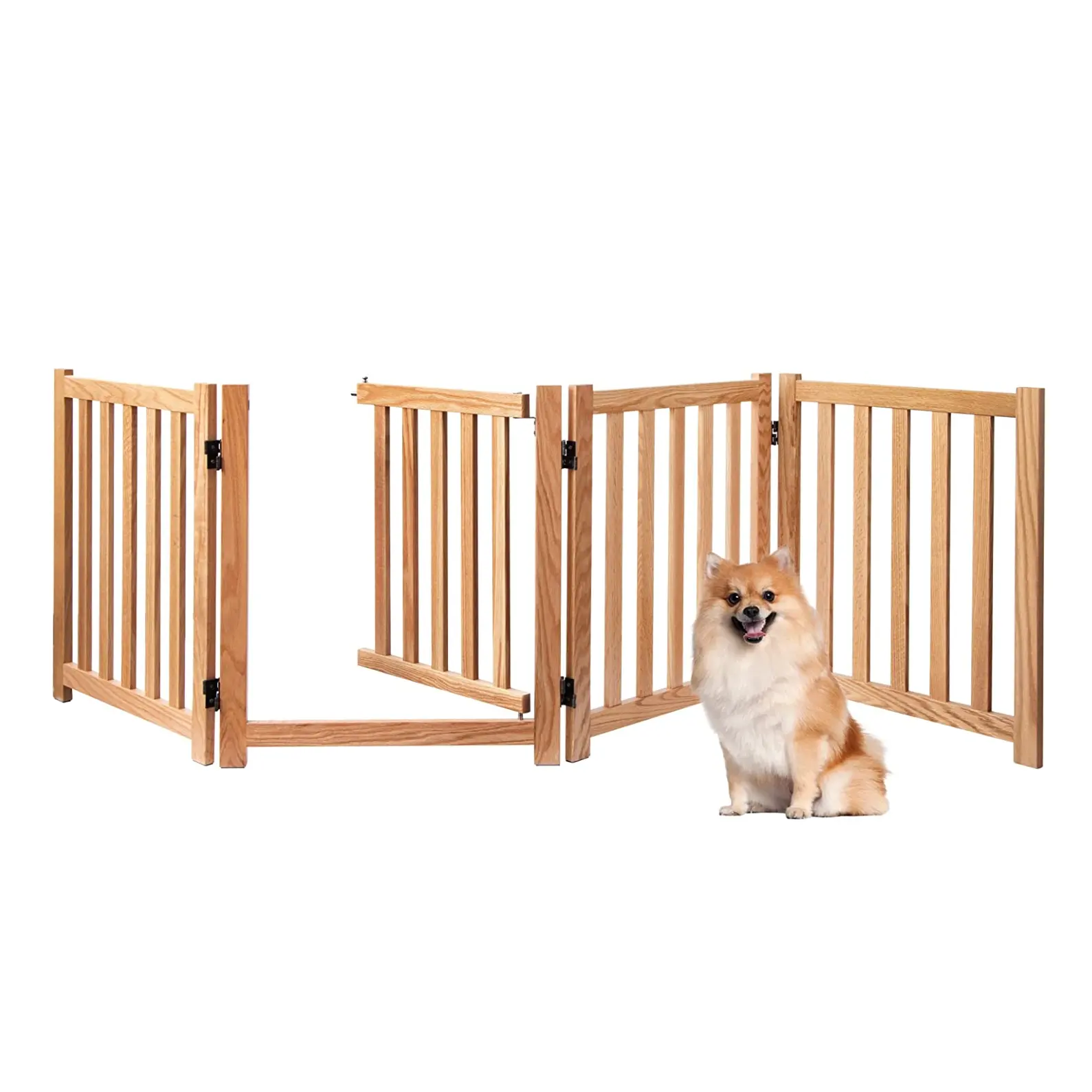 Hot Sale 4 Panel Foldable Wooden Dog Gate Outdoor Dog Kennel Pet Gates Pens