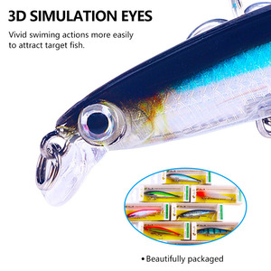 Juego de 8 Señuelos de Pesca Tipo Minnow de 8CM y 5.5G, Señuelo Duro de Largo Alcance, Señuelo de <span class=keywords><strong>Hundimiento</strong></span> para Pesca de Profundidad - Product Image 5