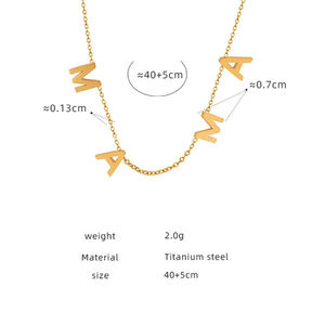 Nuova vendita calda per la festa della mamma placcato in acciaio inossidabile 18K oro genuino con monogramma alla moda con catena - Product Image 6